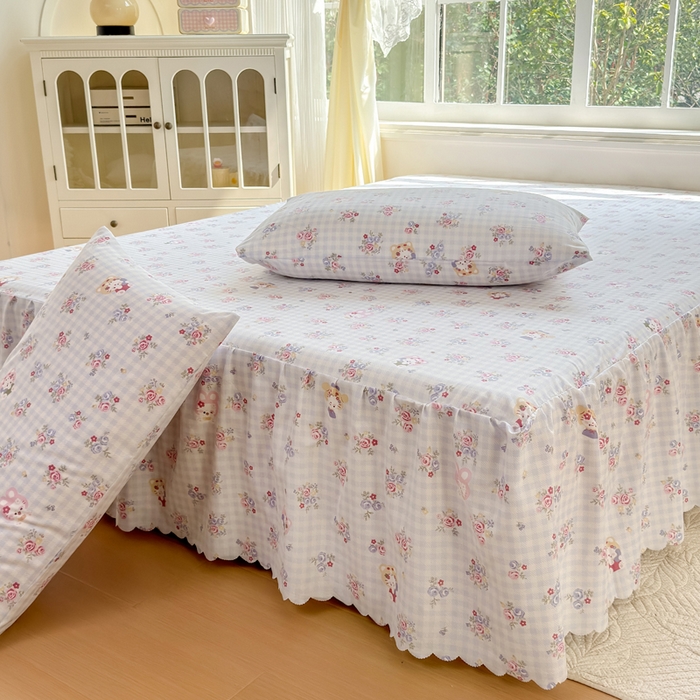 91家纺网 家纺一手货源 找家纺 莎臣豹 2026新款植物羊绒单品单件单床裙可配床裙三件套丛中喵