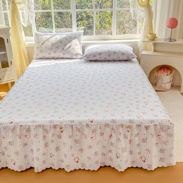 91家纺网 家纺一手货源 找家纺 莎臣豹 2026新款植物羊绒单品单件单床裙可配床裙三件套丛中喵