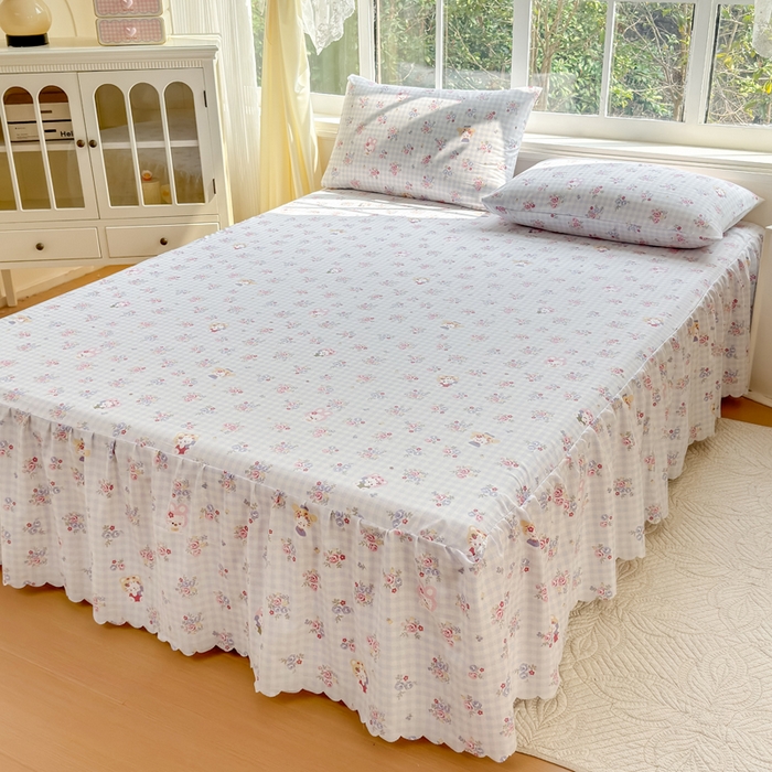 91家纺网 家纺一手货源 找家纺 莎臣豹 2026新款植物羊绒单品单件单床裙可配床裙三件套丛中喵