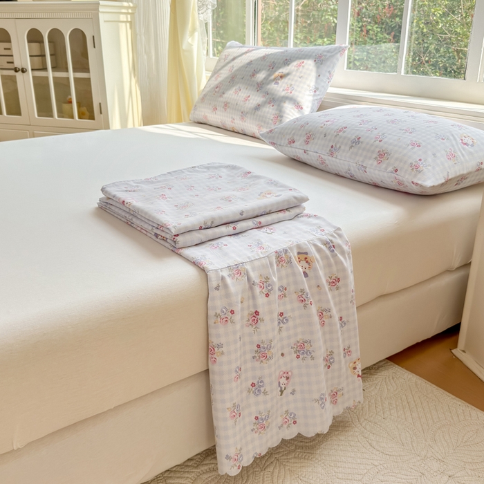 91家纺网 家纺一手货源 找家纺 莎臣豹 2026新款植物羊绒单品单件单床裙可配床裙三件套丛中喵