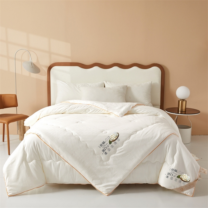 91家纺网 家纺一手货源 找家纺 小禹仔家纺 2026新款全棉提花蚕丝被拉链二合一子母被冬被春秋被夏被被子被芯加厚棉被 云朵白