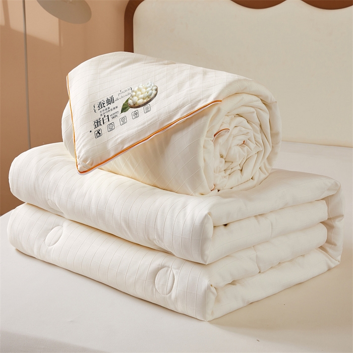 91家纺网 家纺一手货源 找家纺 小禹仔家纺 2026新款全棉提花蚕丝被拉链二合一子母被冬被春秋被夏被被子被芯加厚棉被 云朵白