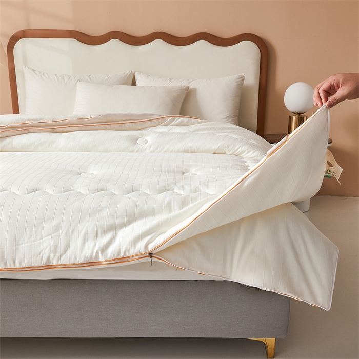 91家纺网 家纺一手货源 找家纺 小禹仔家纺 2026新款全棉提花蚕丝被拉链二合一子母被冬被春秋被夏被被子被芯加厚棉被 云朵白