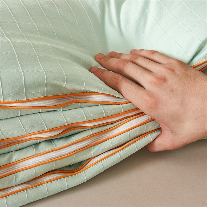 91家纺网 家纺一手货源 找家纺 小禹仔家纺 2026新款全棉提花蚕丝被拉链二合一子母被冬被春秋被夏被被子被芯加厚棉被 青果绿