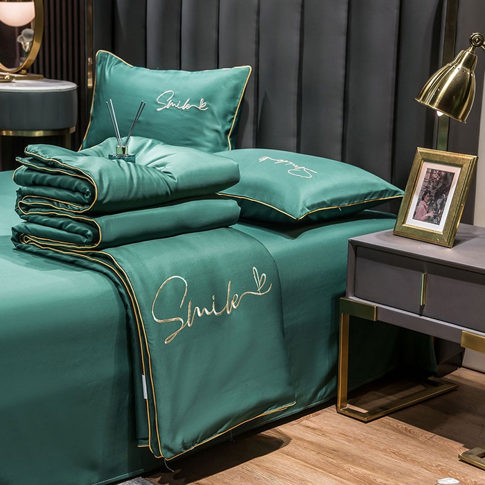 91家纺网 家纺一手货源 找家纺 （总）蕾诺家纺 2026新款冰丝刺绣真丝轻奢简约夏被 被子被芯