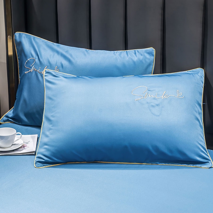 91家纺网 家纺一手货源 找家纺 蕾诺家纺 2026新款冰丝刺绣真丝轻奢简约夏被 被子被芯 潮流-月光蓝