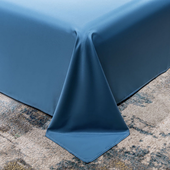 91家纺网 家纺一手货源 找家纺 蕾诺家纺 2026新款冰丝刺绣真丝轻奢简约夏被 被子被芯 潮流-月光蓝