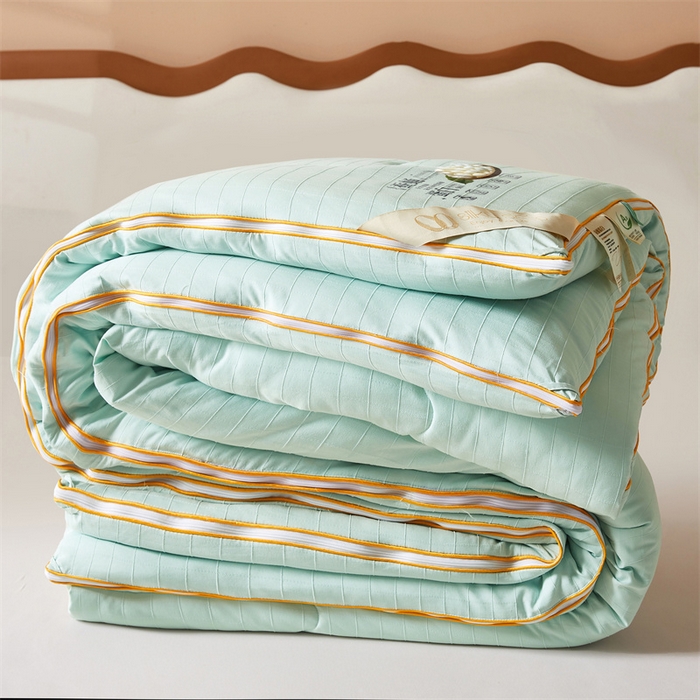 91家纺网 家纺一手货源 找家纺 小禹仔家纺 2026新款全棉提花蚕丝被拉链二合一子母被冬被春秋被夏被被子被芯加厚棉被 青果绿