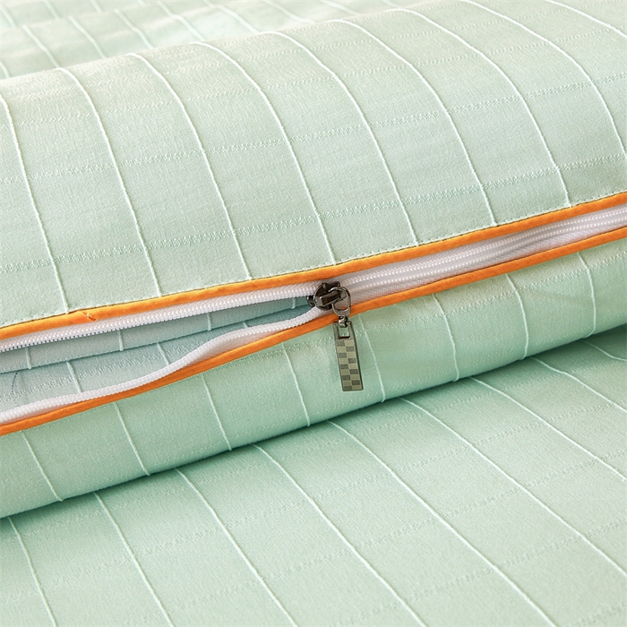 91家纺网 家纺一手货源 找家纺 小禹仔家纺 2026新款全棉提花蚕丝被拉链二合一子母被冬被春秋被夏被被子被芯加厚棉被 青果绿