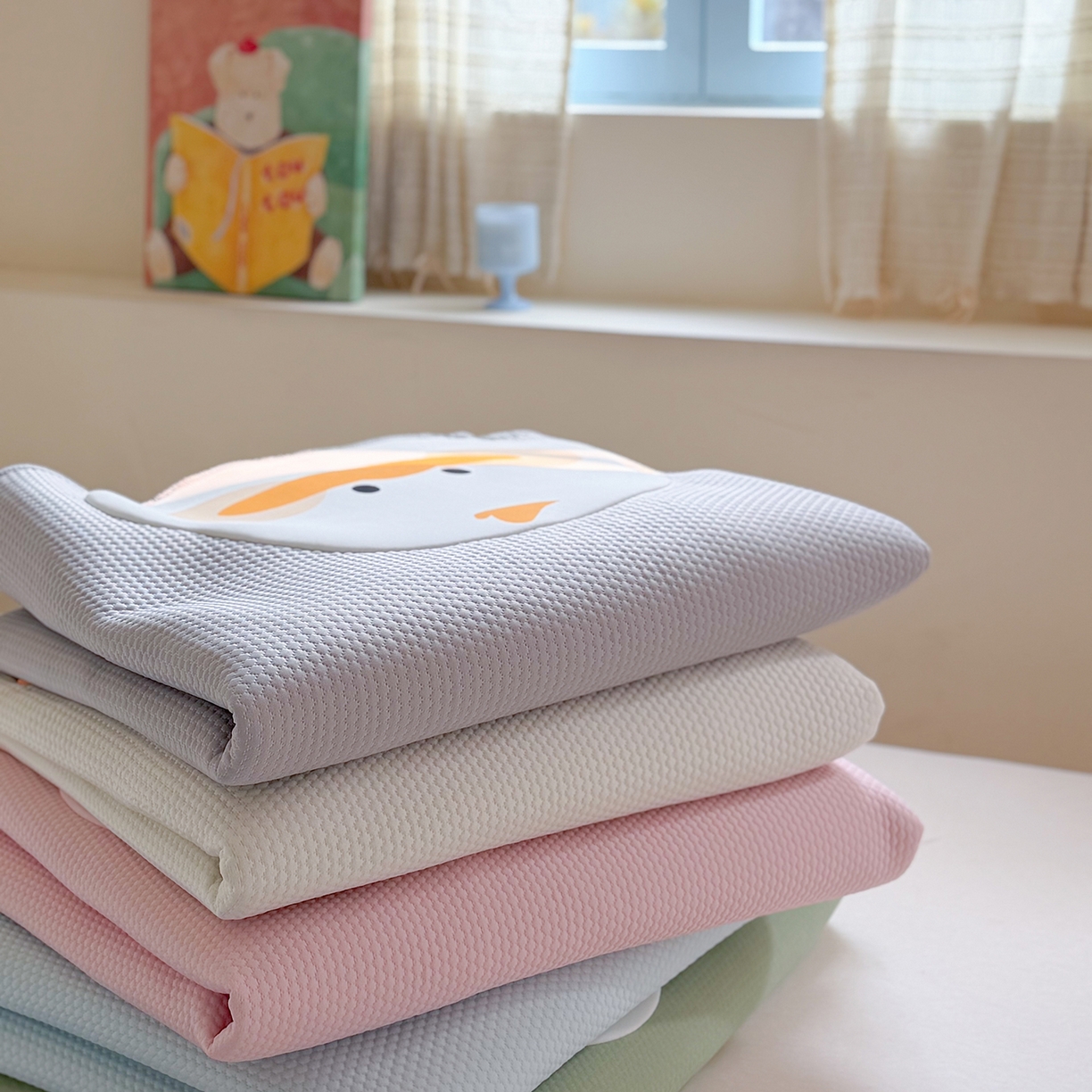 91家纺网 家纺一手货源 找家纺 GUJARY古家丽 2026新款即凉萌趣中分子床笠凉席三件套-风格二 组合图仅展示