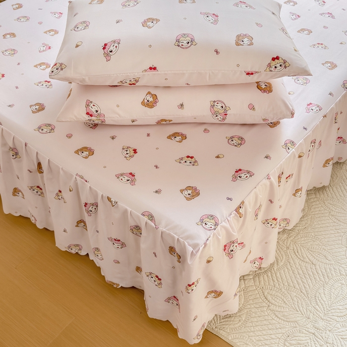 91家纺网 家纺一手货源 找家纺 莎臣豹 2026新款植物羊绒单品单件单床裙可配床裙三件套可爱多糖