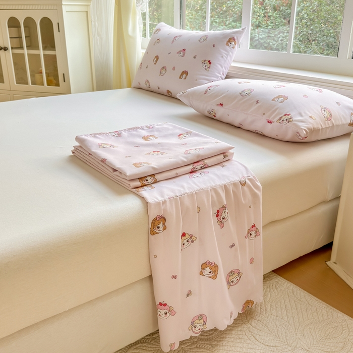 91家纺网 家纺一手货源 找家纺 莎臣豹 2026新款植物羊绒单品单件单床裙可配床裙三件套可爱多糖