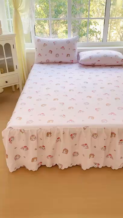 91家纺网 家纺一手货源 找家纺 莎臣豹 2026新款植物羊绒单品单件单床裙可配床裙三件套可爱多糖