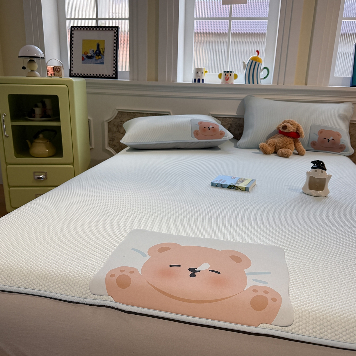 91家纺网 家纺一手货源 找家纺 （总）GUJARY古家丽 2026新款即凉萌趣中分子床笠凉席三件套-风格一