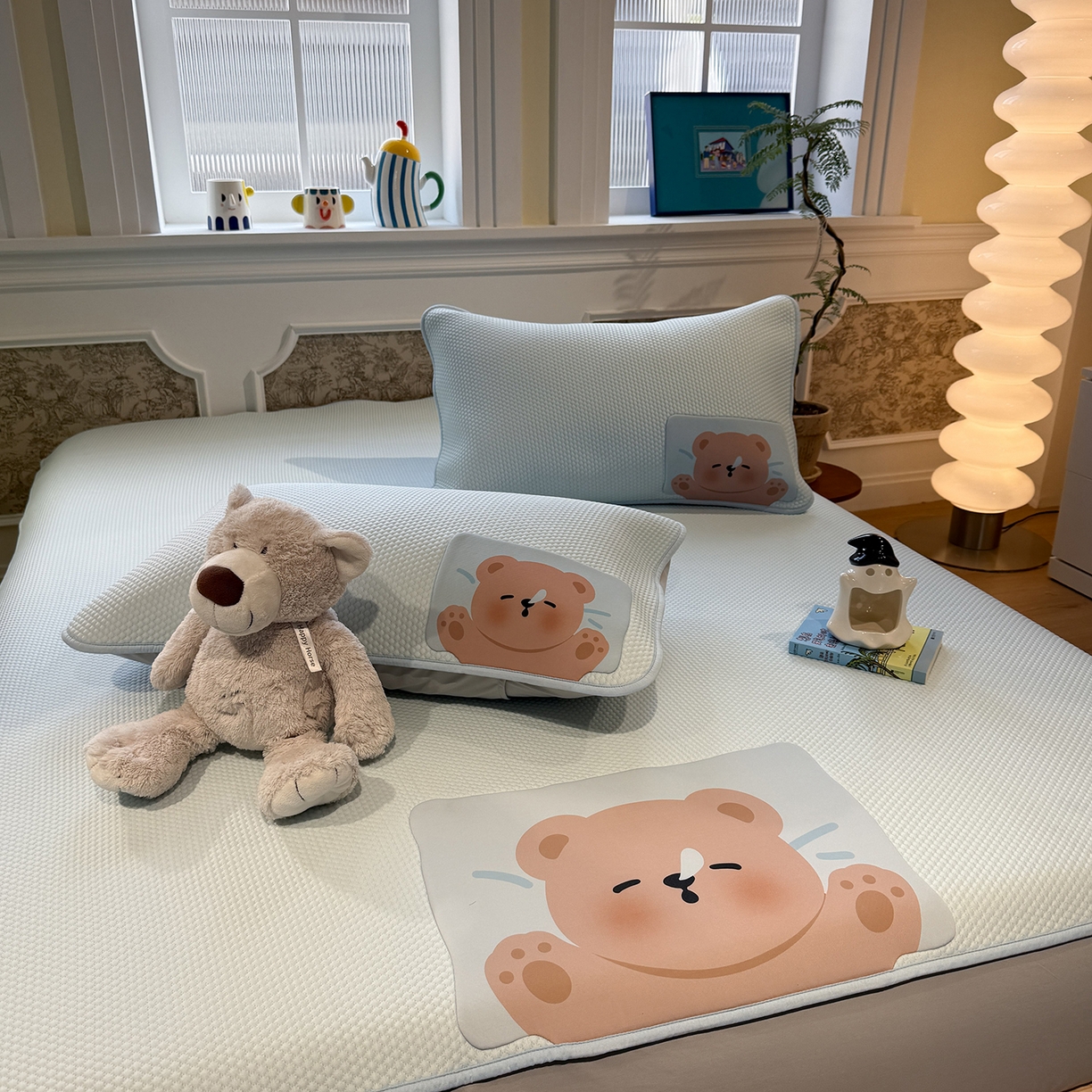 91家纺网 家纺一手货源 找家纺 （总）GUJARY古家丽 2026新款即凉萌趣中分子床笠凉席三件套-风格一