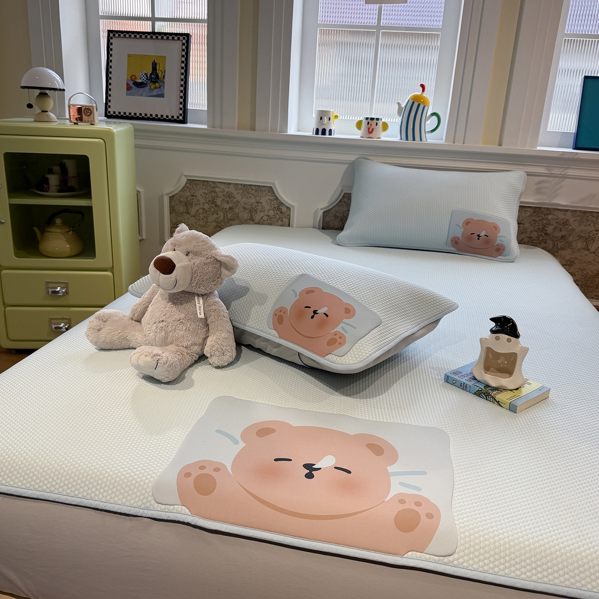 91家纺网 家纺一手货源 找家纺 （总）GUJARY古家丽 2026新款即凉萌趣中分子床笠凉席三件套-风格一