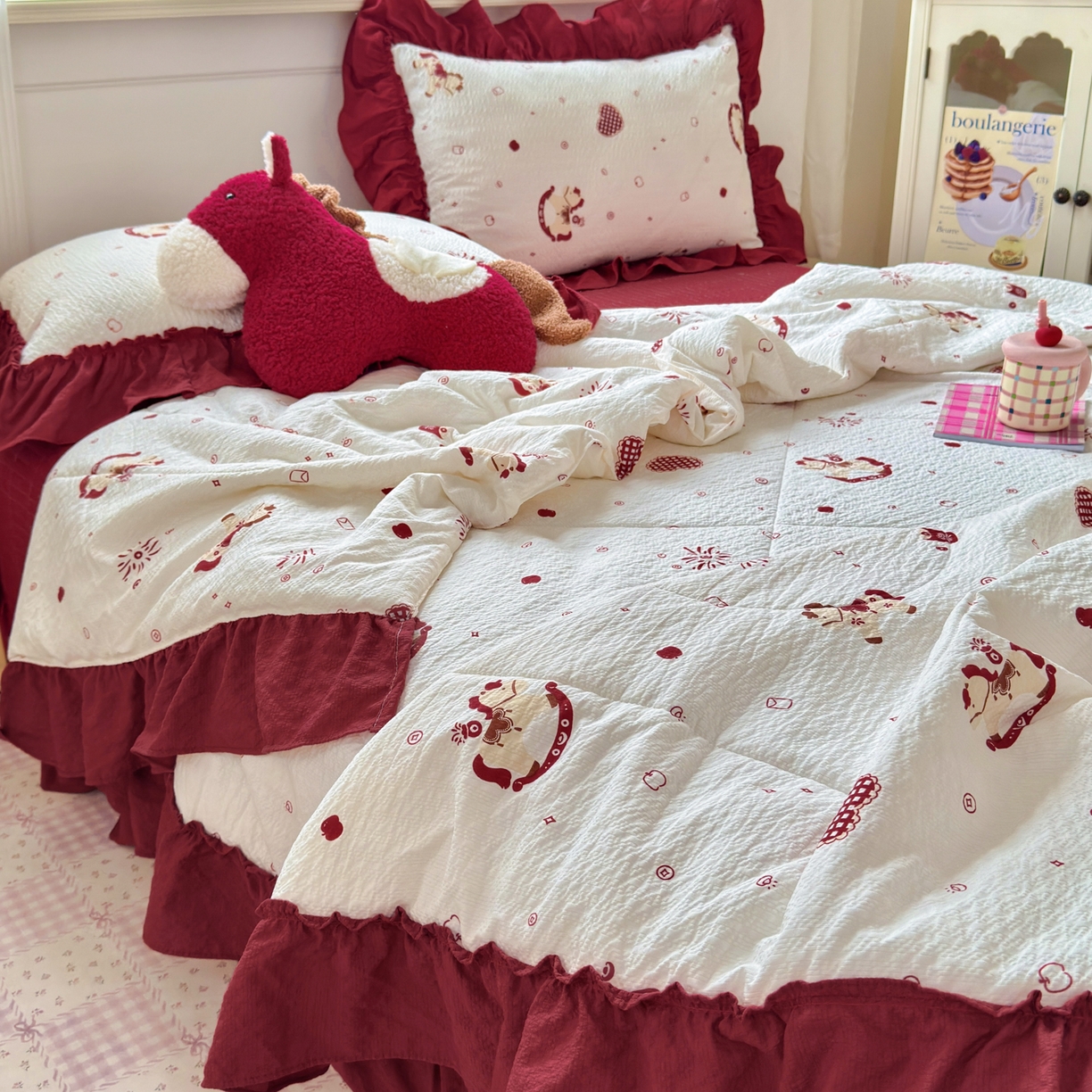 91家纺网 家纺一手货源 找家纺 禾沐 2026新款云感泡芙棉床盖夏被四件套AA款（夏被款） 马上有钱