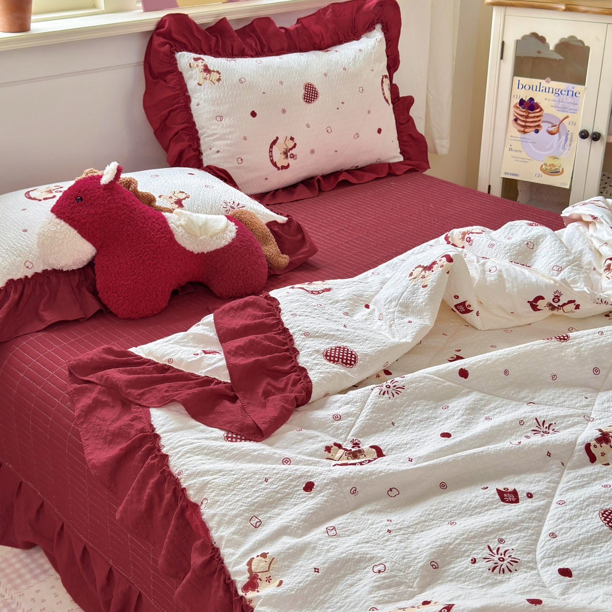 91家纺网 家纺一手货源 找家纺 禾沐 2026新款云感泡芙棉床盖夏被四件套AA款（夏被款） 马上有钱