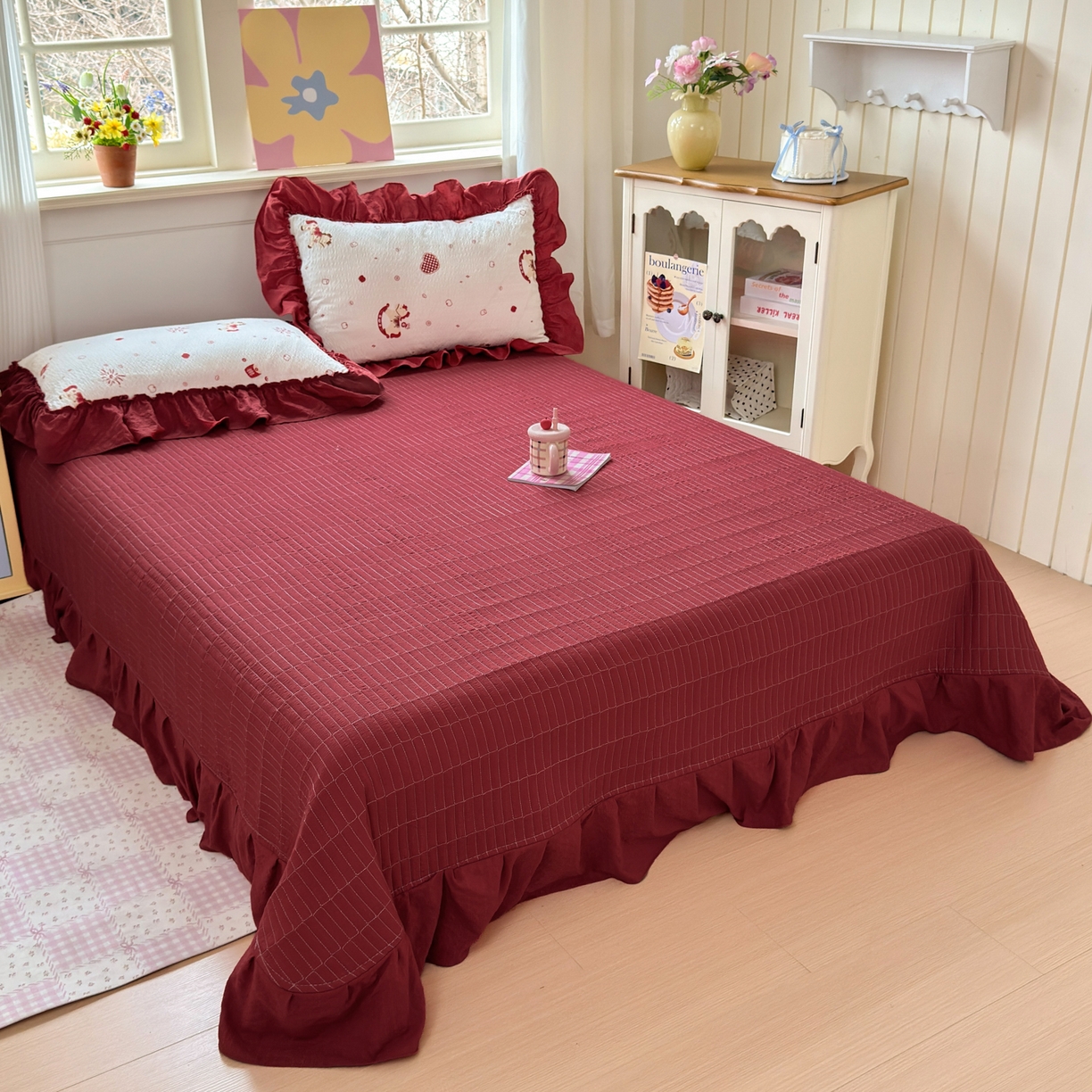 91家纺网 家纺一手货源 找家纺 禾沐 2026新款云感泡芙棉床盖夏被四件套AA款（夏被款） 马上有钱