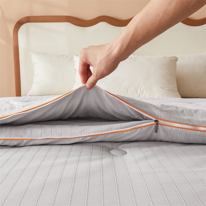 91家纺网 家纺一手货源 找家纺 小禹仔家纺 2026新款全棉提花蚕丝被拉链二合一子母被冬被春秋被夏被被子被芯加厚棉被 时尚灰