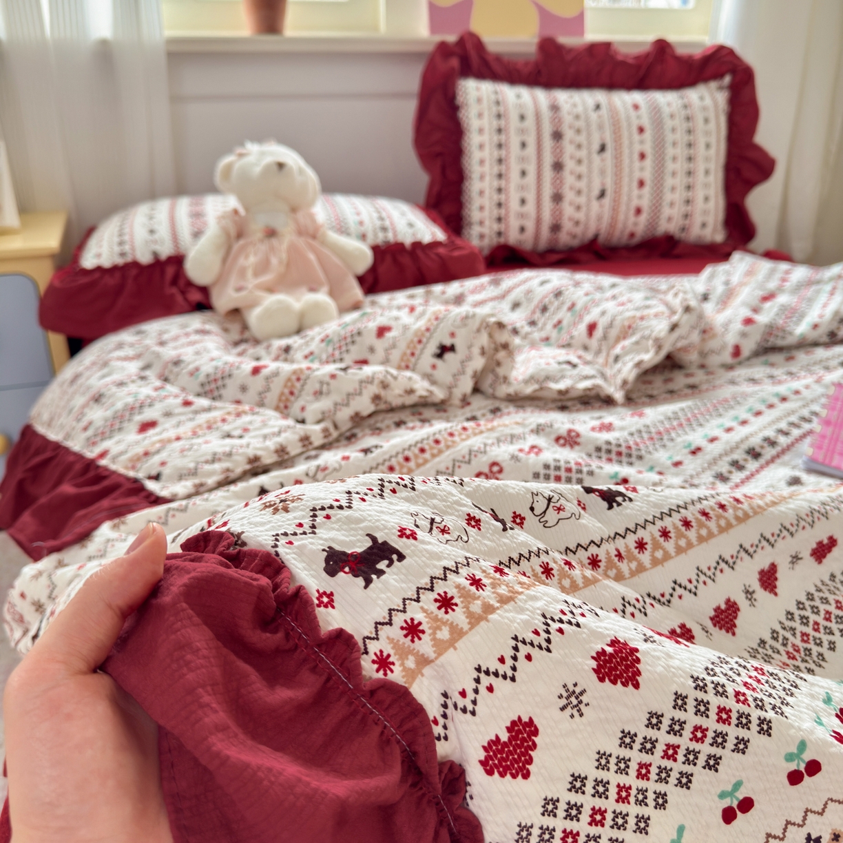 禾沐 2026新款云感泡芙棉床盖夏被四件套AA款（夏被款） 萌物条条