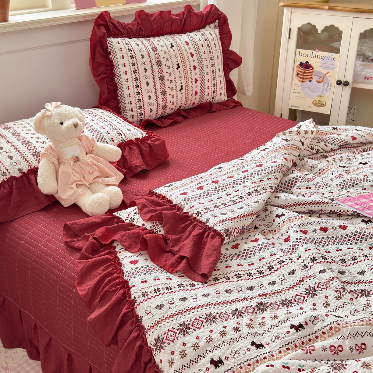 91家纺网 家纺一手货源 找家纺 禾沐 2026新款云感泡芙棉床盖夏被四件套AA款（夏被款） 萌物条条