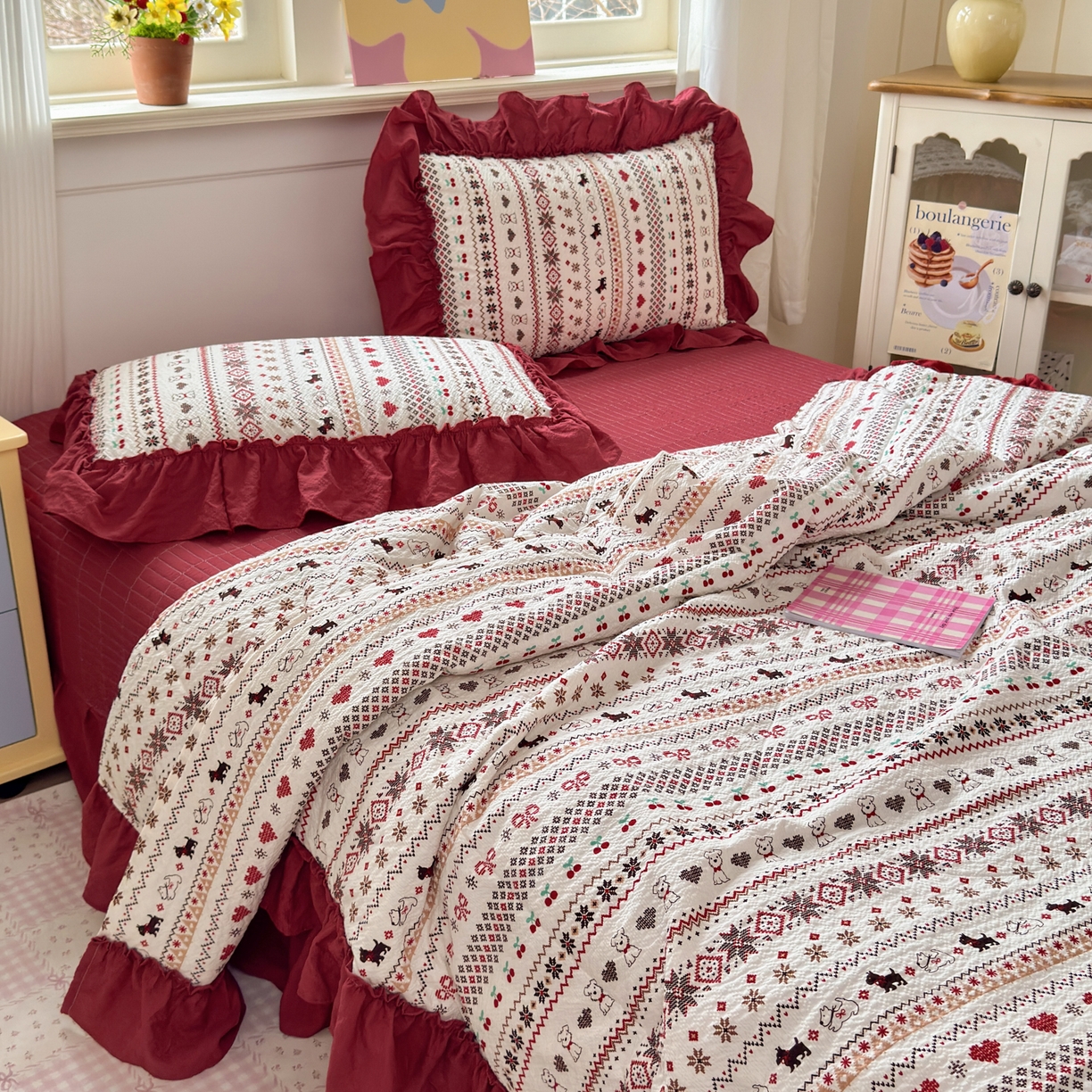 91家纺网 家纺一手货源 找家纺 禾沐 2026新款云感泡芙棉床盖夏被四件套AA款（夏被款） 萌物条条