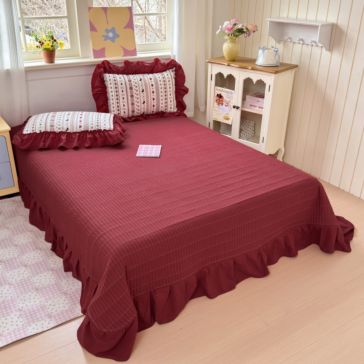 91家纺网 家纺一手货源 找家纺 禾沐 2026新款云感泡芙棉床盖夏被四件套AA款（夏被款） 萌物条条