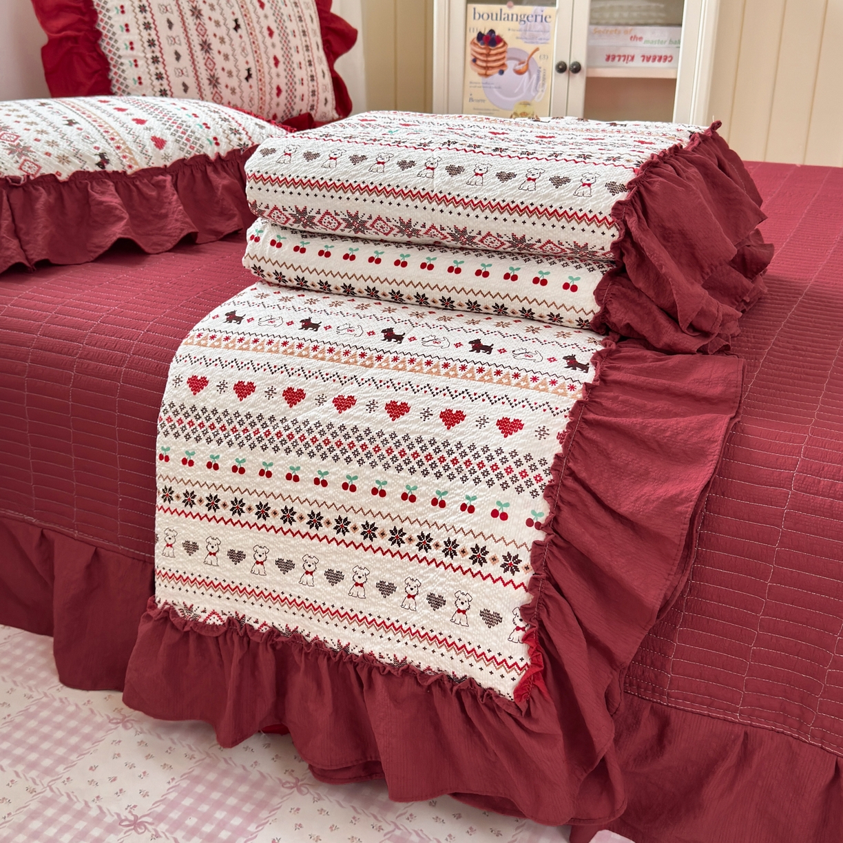 91家纺网 家纺一手货源 找家纺 禾沐 2026新款云感泡芙棉床盖夏被四件套AA款（夏被款） 萌物条条