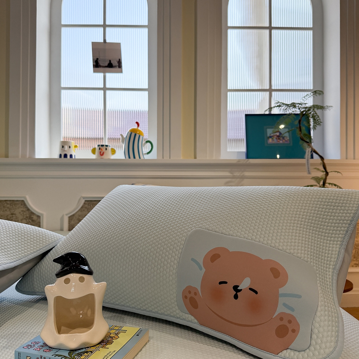 91家纺网 家纺一手货源 找家纺 GUJARY古家丽 2026新款即凉萌趣中分子床笠凉席三件套-风格一 瞌睡熊