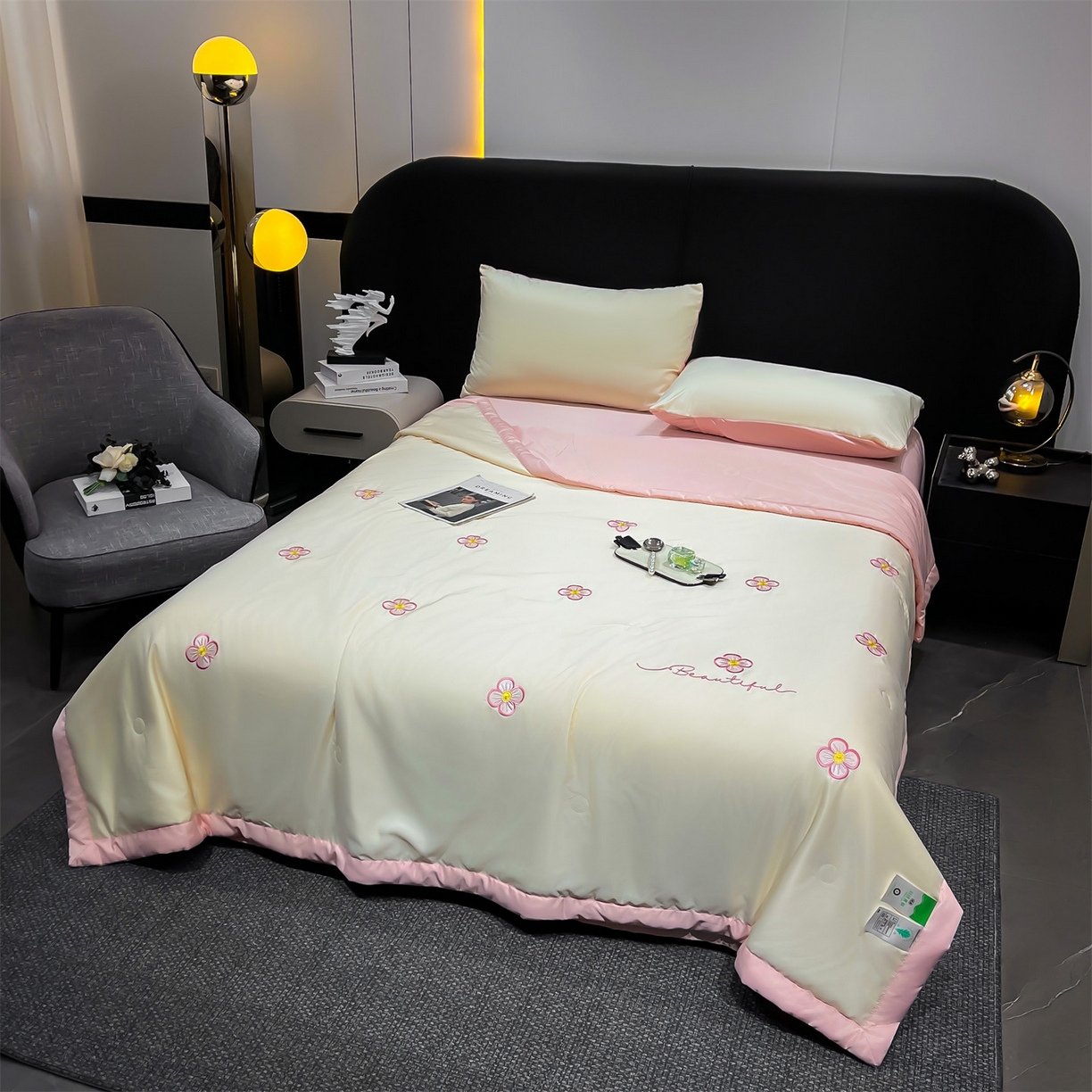 91家纺网 家纺一手货源 找家纺 （总）梵蒂莎 2026新款满绣系列-水洗真丝空调被水洗冰丝夏被四件套夏凉被（需要买家秀，加微信）