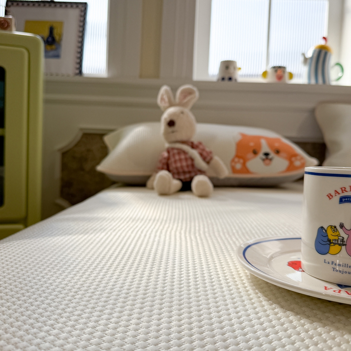 91家纺网 家纺一手货源 找家纺 GUJARY古家丽 2026新款即凉萌趣中分子床笠凉席三件套-风格一 柴多多