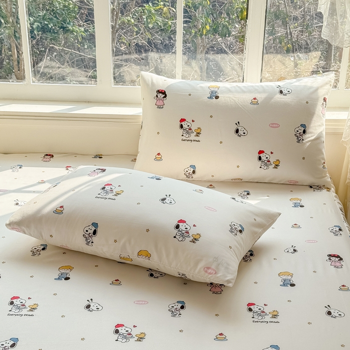 91家纺网 家纺一手货源 找家纺 莎臣豹 2026新款植物羊绒单品单件单床裙可配床裙三件套可爱努比