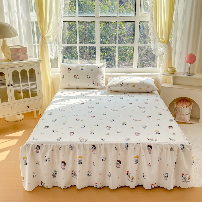 莎臣豹 2026新款植物羊绒单品单件单床裙可配床裙三件套可爱努比