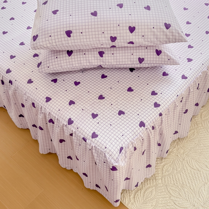 91家纺网 家纺一手货源 找家纺 莎臣豹 2026新款植物羊绒单品单件单床裙可配床裙三件套恋慕格