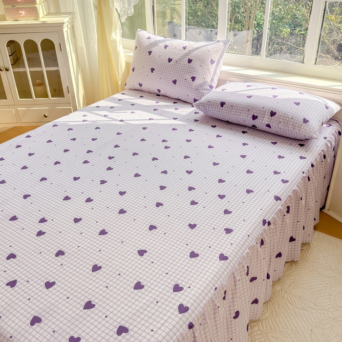 91家纺网 家纺一手货源 找家纺 莎臣豹 2026新款植物羊绒单品单件单床裙可配床裙三件套恋慕格