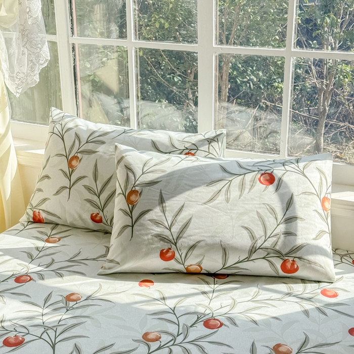 91家纺网 家纺一手货源 找家纺 莎臣豹 2026新款植物羊绒单品单件单床裙可配床裙三件套蜜桃时节绿