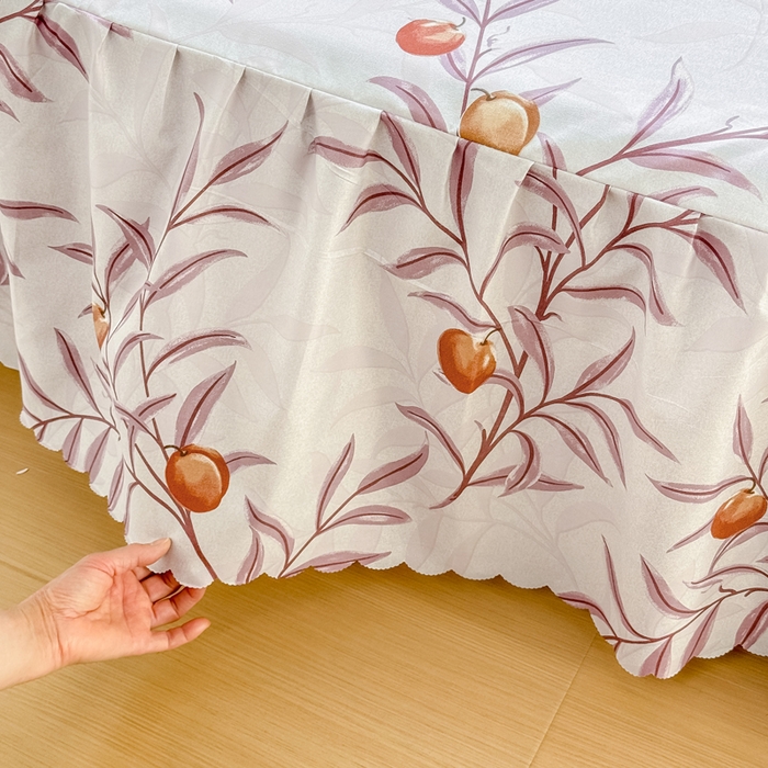 91家纺网 家纺一手货源 找家纺 莎臣豹 2026新款植物羊绒单品单件单床裙可配床裙三件套蜜桃时节紫