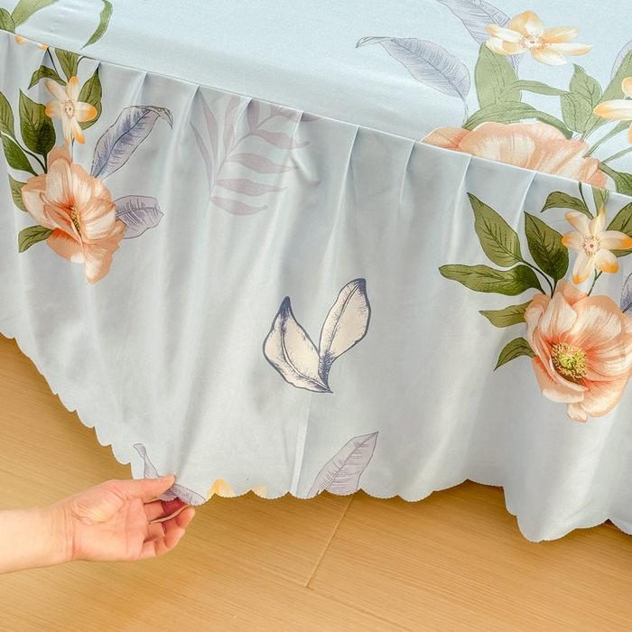 91家纺网 家纺一手货源 找家纺 莎臣豹 2026新款植物羊绒单品单件单床裙可配床裙三件套蜜幽居