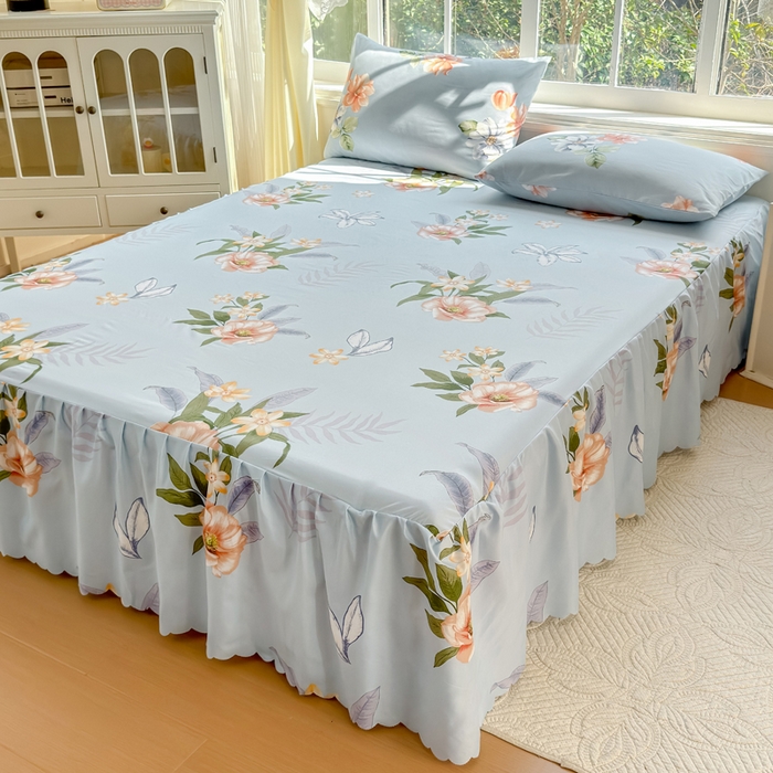 91家纺网 家纺一手货源 找家纺 莎臣豹 2026新款植物羊绒单品单件单床裙可配床裙三件套蜜幽居