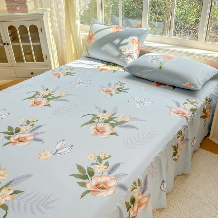 91家纺网 家纺一手货源 找家纺 莎臣豹 2026新款植物羊绒单品单件单床裙可配床裙三件套蜜幽居