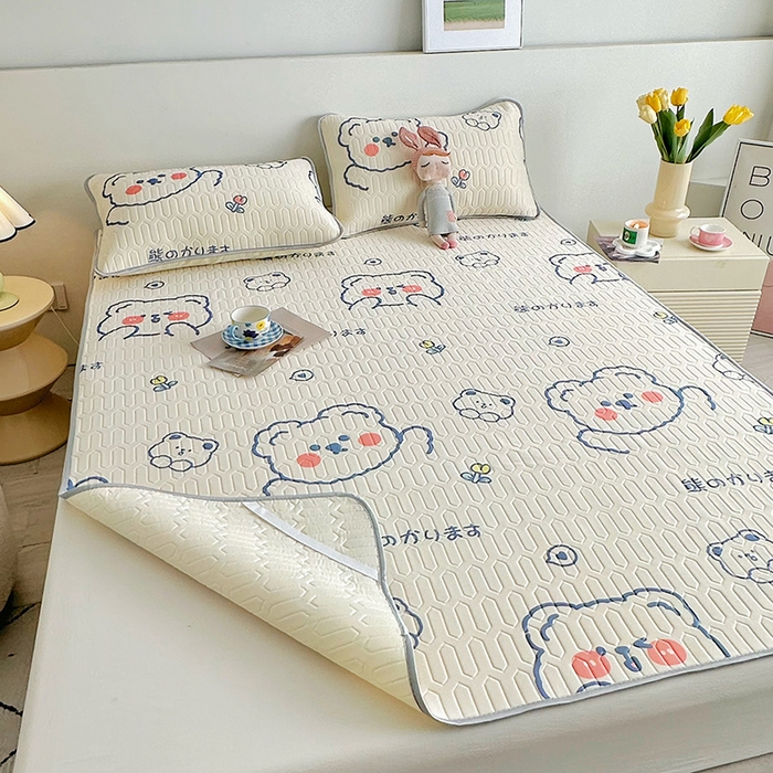 91家纺网 家纺一手货源 找家纺 （总）佳鸿家纺 2026新款卡通乳胶凉席二件套三件套冰丝软席空调席跨境爆款