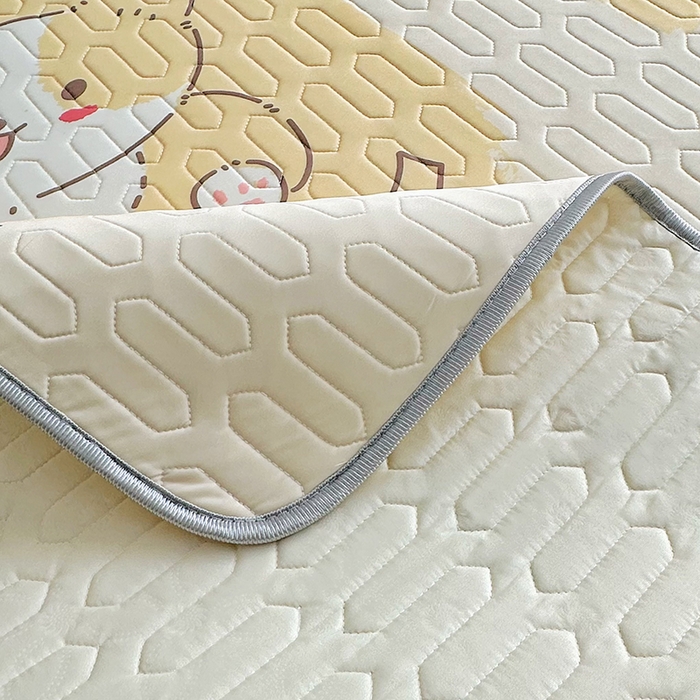 91家纺网 家纺一手货源 找家纺 佳鸿家纺 2026新款卡通乳胶凉席二件套三件套冰丝软席空调席跨境爆款 柴犬