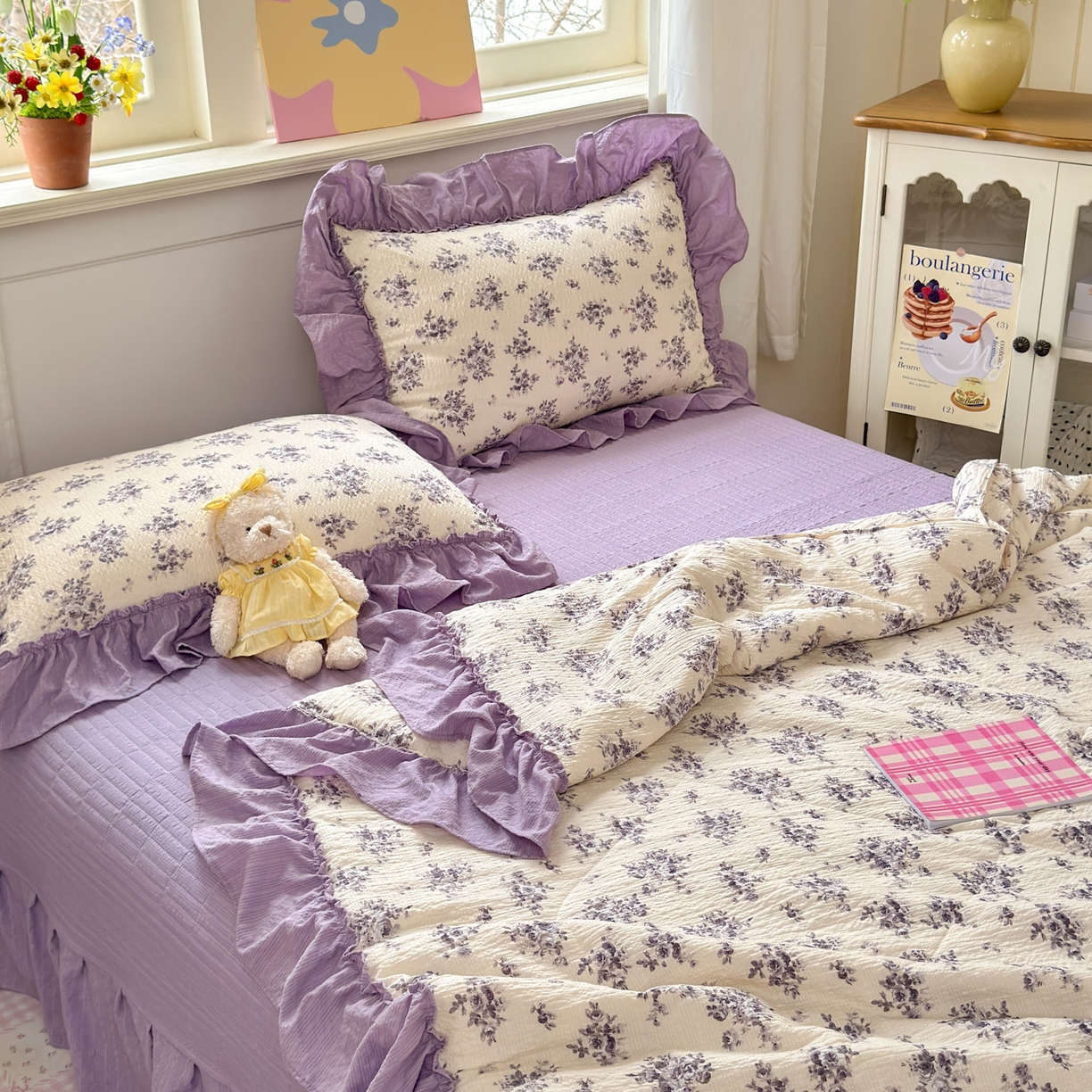 91家纺网 家纺一手货源 找家纺 禾沐 2026新款云感泡芙棉床盖夏被四件套AA款（夏被款） 若汐