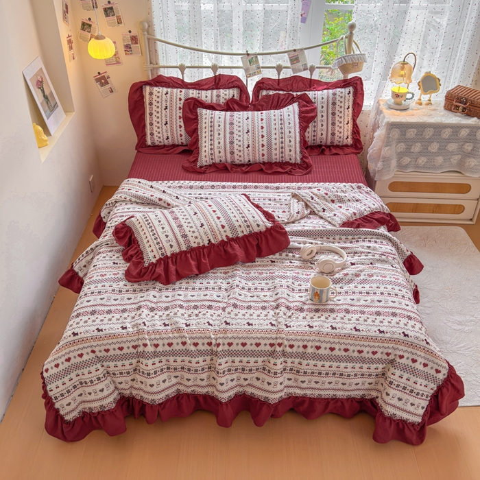 91家纺网 家纺一手货源 找家纺 （总）梵希雅 2026新款泡芙纱床盖夏被四件套