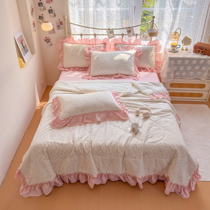 91家纺网 家纺一手货源 找家纺 （总）梵希雅 2026新款泡芙纱床盖夏被四件套