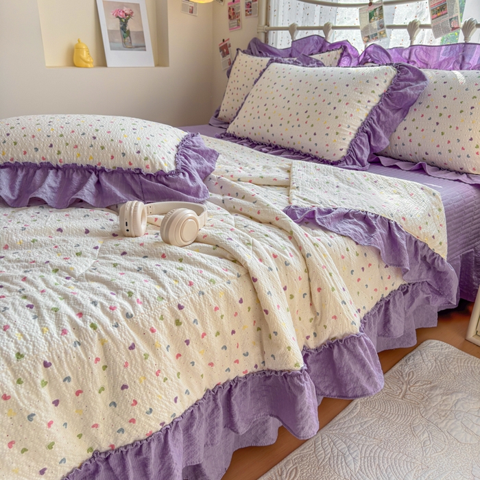 91家纺网 家纺一手货源 找家纺 （总）梵希雅 2026新款泡芙纱床盖夏被四件套