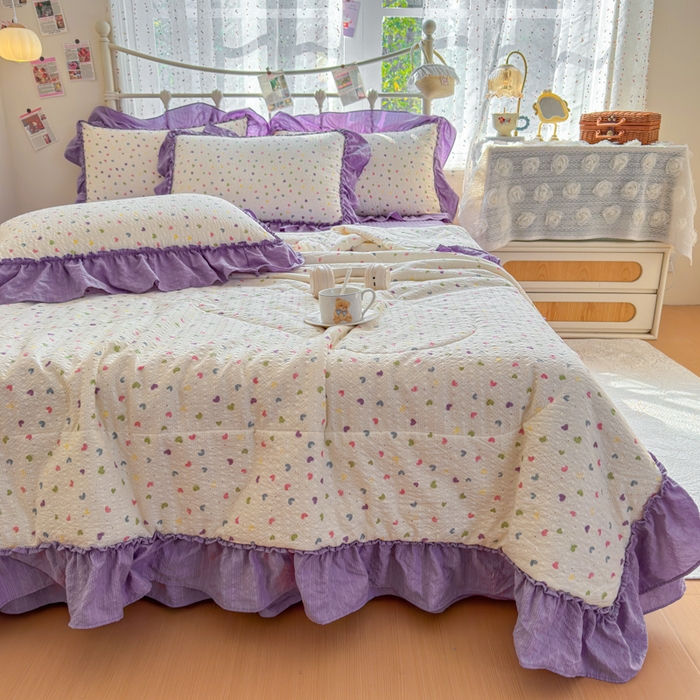 91家纺网 家纺一手货源 找家纺 （总）梵希雅 2026新款泡芙纱床盖夏被四件套