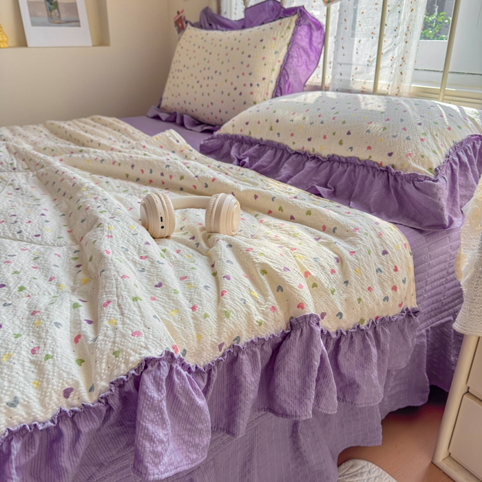 91家纺网 家纺一手货源 找家纺 （总）梵希雅 2026新款泡芙纱床盖夏被四件套