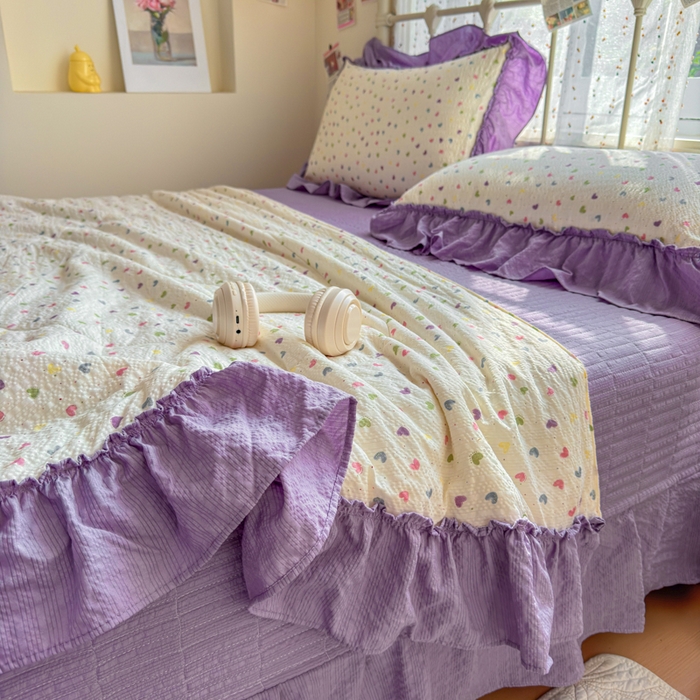 91家纺网 家纺一手货源 找家纺 （总）梵希雅 2026新款泡芙纱床盖夏被四件套